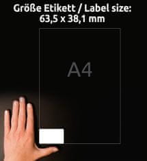Avery Zweckform odstranljive etikete L6023REV-25, 63.5 x 38.1 mm, bele, 525 + 105 brezplačnih etiket/zavite, A4, za tiskanje