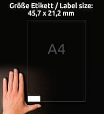 Avery Zweckform odstranljive etikete L4736REV-10, 45.7 x 21.2 mm, bele, 480 etiket/zavitek, A4, za tiskanje