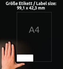 Avery Zweckform reciklirane etikete LR7177-100, 99.1 x 42.3 mm, naravno bele, 1200 etiket/zavitek, A4, za tiskanje