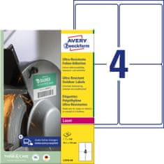 Avery Zweckform izjemno odporne etikete L7915-40, 99.1 x 139 mm, bele polietilenske etikete, A4, za tiskanje 