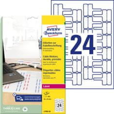 Avery Zweckform etikete za kable L7950-20, 60 x 40 mm, 480 etiket/zavitek, A4, za tiskanje 