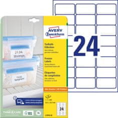 Avery Zweckform Etikete za zamrzovalnike L7970-25, 63.5 x 33.9 mm, 600 etiket/zavitek, A4