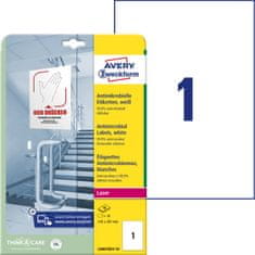 Avery Zweckform antibakterijske etikete L8001REV-10, 210 x 297 mm, bele, odstranljivo lepilo, 10 etiket/zavitek, A4, za tiskanje 