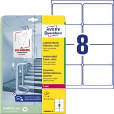 Avery Zweckform antibakterijske etikete L8004REV-10, 99.1 x 67.7 mm, bele, odstranljivo lepilo, 80 etiket/zavitek, A4, za tiskanje 