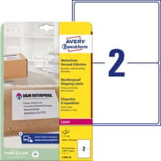 Avery Zweckform vremensko odporne etikete L7996-25, 199.6 x 143.5 mm, 50 etiket/zavitek, A4, za tiskanje 
