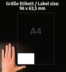 Avery Zweckform odstranljive etikete L4745REV-25, 96 x 63.5 mm, bele, 200 + 40 brezplačnih etiket/zavitek, A4, za tiskanje