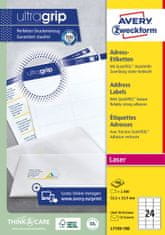 Avery Zweckform etikete L7159-100, 63.5 x 33.9 mm, bele, 2400 etiket/zavitek, A4, za tiskalnik