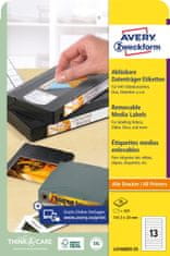 Avery Zweckform etikete za medije L4746REV-25, 147.3 x 20 mm, za VHS, odstranljive, A4, za tiskanje