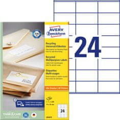 Avery Zweckform univerzalne reciklirane etikete LR3475, 70 x 36 mm, naravno bele