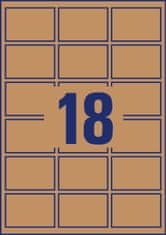 Avery Zweckform etikete L7110-25, 62 x 42 mm, naravno rjave, A4, za tiskanje 