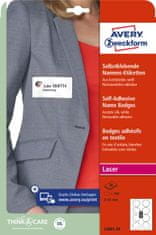 Avery Zweckform samolepilne priponke za imena L4881-20, okrogle premer 65 mm, 160 priponk/zavitek, A4, identifikacijske kartice, za tiskanje z laserjem