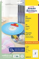 Avery Zweckform etikete za CD L6043-25, premer 117 mm, ClassicSize, A4, za tiskanje