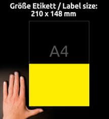 Avery Zweckform zelo odporne etikete L6130-20, 210 x 148 mm, rumene poliestrske etikete, A4, za tiskanje