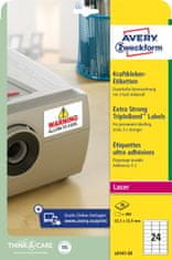 Avery Zweckform etikete s super močnim lepilom TripleBond L6141-20, 63.5 x 33.9 mm, 480 etiket/zavitek, A4, za tiskanje