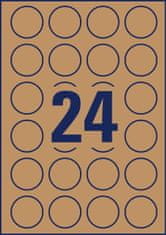 Avery Zweckform okrogle etikete L7105-25, premer 40 mm, naravno rjave