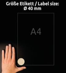 Avery Zweckform okrogle etikete L7105-25, premer 40 mm, naravno rjave, A4, za tiskanje 