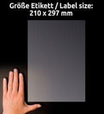 Avery Zweckform transparentne etikete s svetlečim premazom L7784-25, 210 x 297 mm