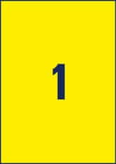 Avery Zweckform zelo odporne etikete L6111-20, 210 x 297 mm, rumene poliestrske etikete, A4, za tiskanje