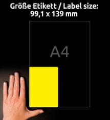Avery Zweckform zelo odporne etikete L6127-20, 99.1 x 139 mm, rumene poliestrske etikete, A4, za tiskanje