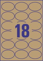 Avery Zweckform ovalne etikete L7103-25, 63.5 x 42.3 mm, naravno rjave