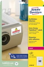 Avery Zweckform etikete s super močnim lepilom TripleBond L6140-20, 45.7 x 25.4 mm, 800 etiket/zavitek, A4, za tiskanje