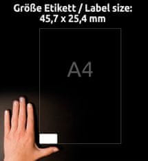 Avery Zweckform reciklirane etikete LR7654-100, 45.7 x 25.4 mm, naravno bele, 4000 etiket/zavitek, A4, za tiskanje