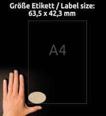 Avery Zweckform ovalne etikete L7103-25, 63.5 x 42.3 mm, naravno rjave, A4, za tiskanje 
