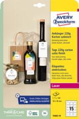 Avery Zweckform viseče oznake T2003-10, 50 x 50 mm, 220 g karton, 150 oznak/zavitek, A4, za obojestransko tiskanje