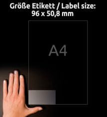 Avery Zweckform transparentne etikete s svetlečim premazom L7783-25, 96 x 50.8 mm, A4, za tiskalnik
