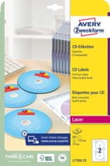 Avery Zweckform etikete za CD L7760-25, premer 117 mm, SuperSize, A4, za tiskanje