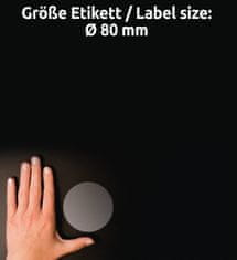 Avery Zweckform transparentne etikete s svetlečim premazom L7788-25, okrogle fi 80 mm, A4, za tiskalnik
