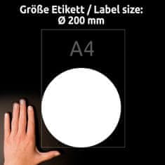 Avery Zweckform etikete za okna L9003-10, okrogle fi 200 mm, 10 etiket/zavitek, A4, obojestranski tisk