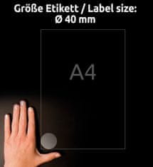 Avery Zweckform transparentne etikete s svetlečim premazom L7780-25, okrogle fi 40 mm, A4, za tiskalnik