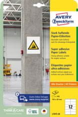 Avery Zweckform papirne etikete s super močnim lepilom L7875-20, 105 x 48 mm, 240 etiket/zavitek, A4