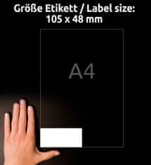 Avery Zweckform papirne etikete s super močnim lepilom L7875-20, 105 x 48 mm, 240 etiket/zavitek, A4