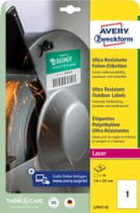 Avery Zweckform izjemno odporne etikete L7917-10, 210 x 297 mm, bele polietilenske etikete, A4, za tiskanje 