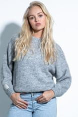 Fobya Klasičen ženski pulover Perirat siva 36-38