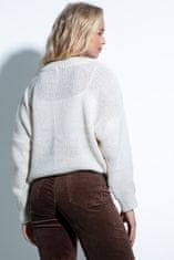 Fobya Klasičen ženski pulover Perirat ekru 36-38