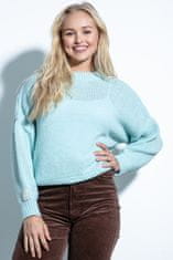 Fobya Klasičen ženski pulover Perirat modro nebo 36-38