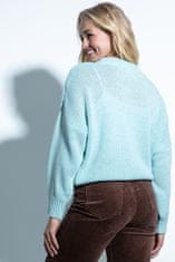 Fobya Klasičen ženski pulover Perirat modro nebo 36-38
