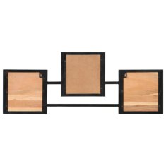 Vidaxl Stenski obešalnik za plašče 90x1x35 cm akacijev les in železo