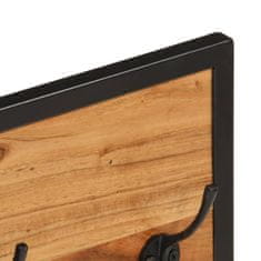 Vidaxl Stenski obešalnik za plašče 90x1x35 cm akacijev les in železo