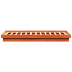 Greatstore LED posteljni okvir voščeno rjav 160x200 cm trdna borovina