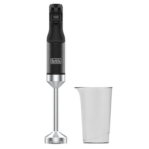 Mixér Black+Decker, BXHB1501E, tyčový, regulace rychlosti, nerezové čepele, bez BPA, příslušenství, 1500 W