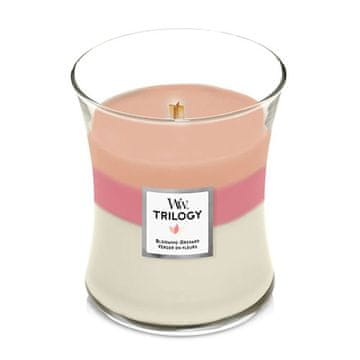 Woodwick Svíčka Trilogy střední, Blooming Orchard, Rozkvetlý sad, 275 g