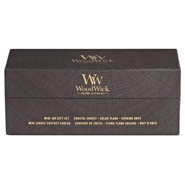 Woodwick Dárkový set , Coastal Sunset & Solar Ylang & Evening, 3 x 85 g, malá svíčka