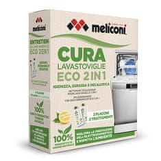 Meliconi Čstič myček nádobí , 656162, Eco Care, 2v1,tekutý, 3 funkce čištění, 2 x 250 ml