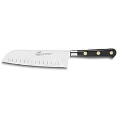 Kuchyňský nůž Lion Sabatier, 714780 Idéal Laiton, Santoku nůž, čepel 18 cm z nerezové oceli, POM rukojeť, plně kovaný, mosazné nýty