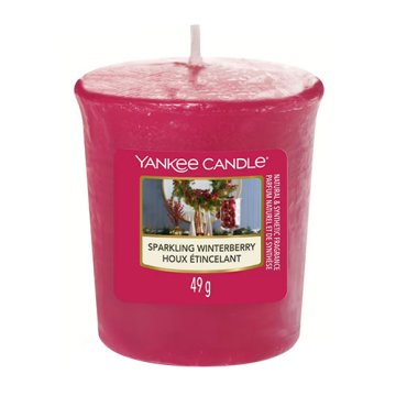 Yankee Candle Svíčka votivní, Sparkling Winterberry, Jiskrné zimní bobule, 49 g