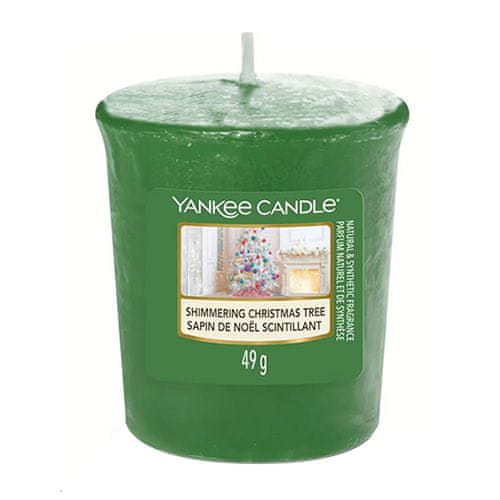 Yankee Candle Svíčka votivní, Shimmering Christmas Tree, Rozzářený vánoční stromeček, 49 g